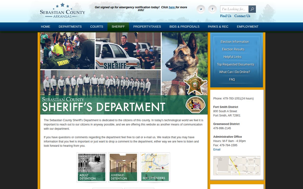 Sebastian County arrest warrant and Most Wanted information page